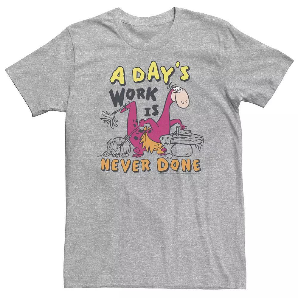 Big & Tall The Flintstones A Day's Work Is Never Done Tee, Men's, Size: 4XL, Athletic Grey Product Image