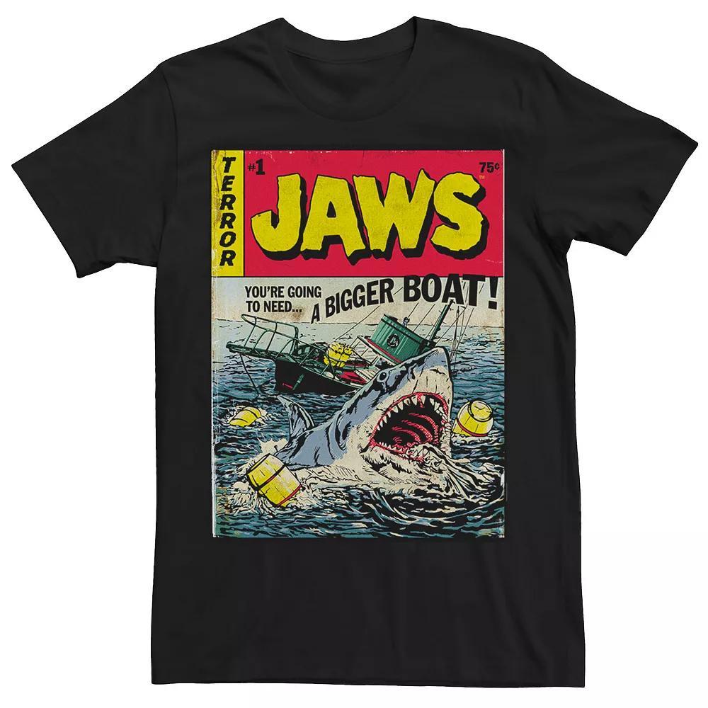 Men's Jaws Quint's Vintage Comic Cover Tee, Size: XXL, Black Product Image
