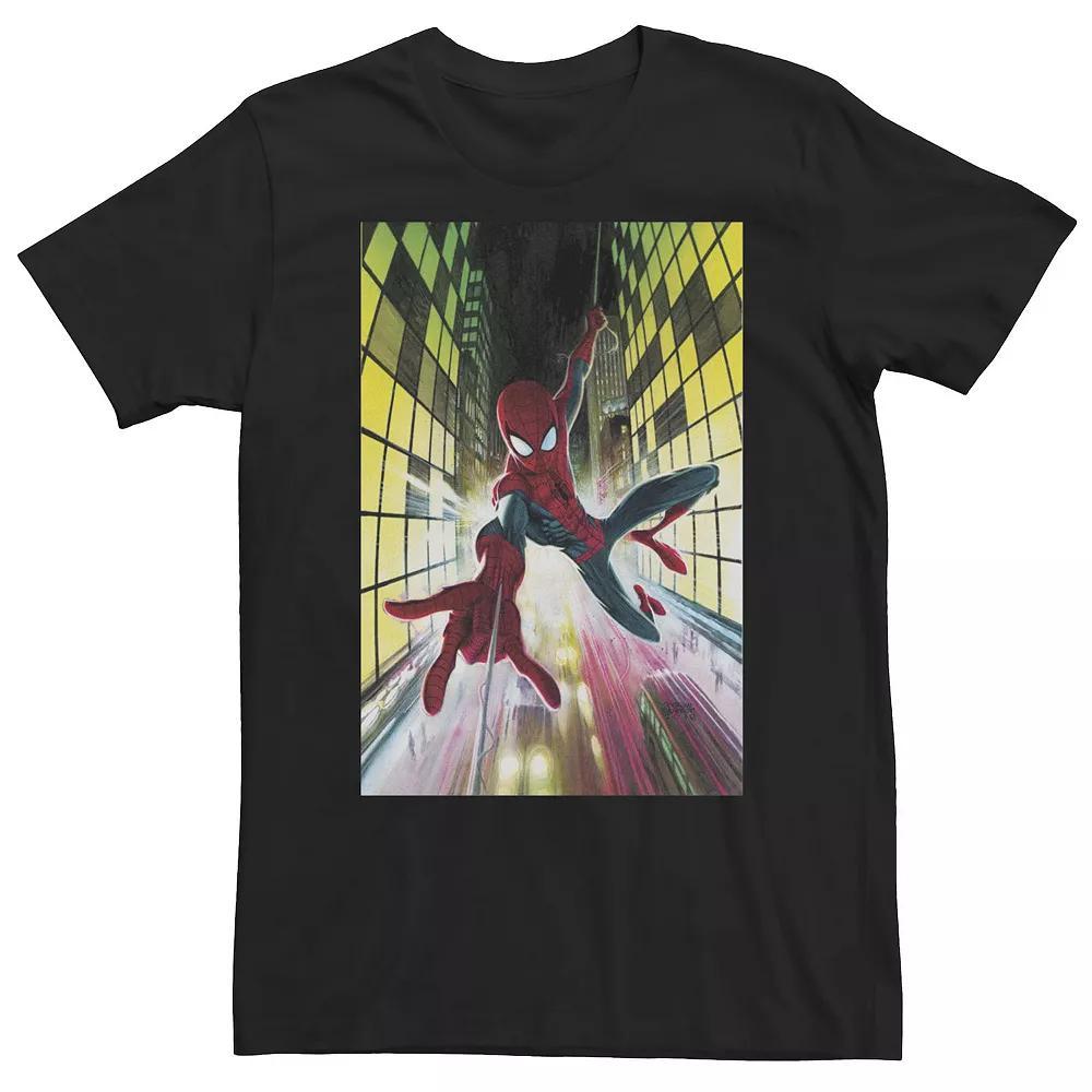 Big & Tall Marvel Comixology Spider-Man Friendly Neighbor Comic Cover Tee, Men's, Size: XL Tall, Black Product Image