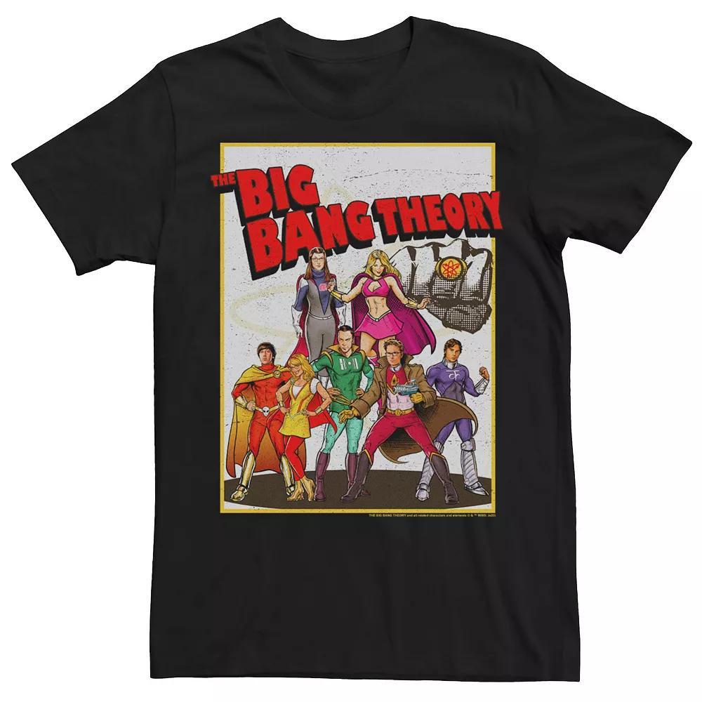 Men's Big Bang Theory Super Hero Comic Book Style Tee, Size: XXL, Black Product Image