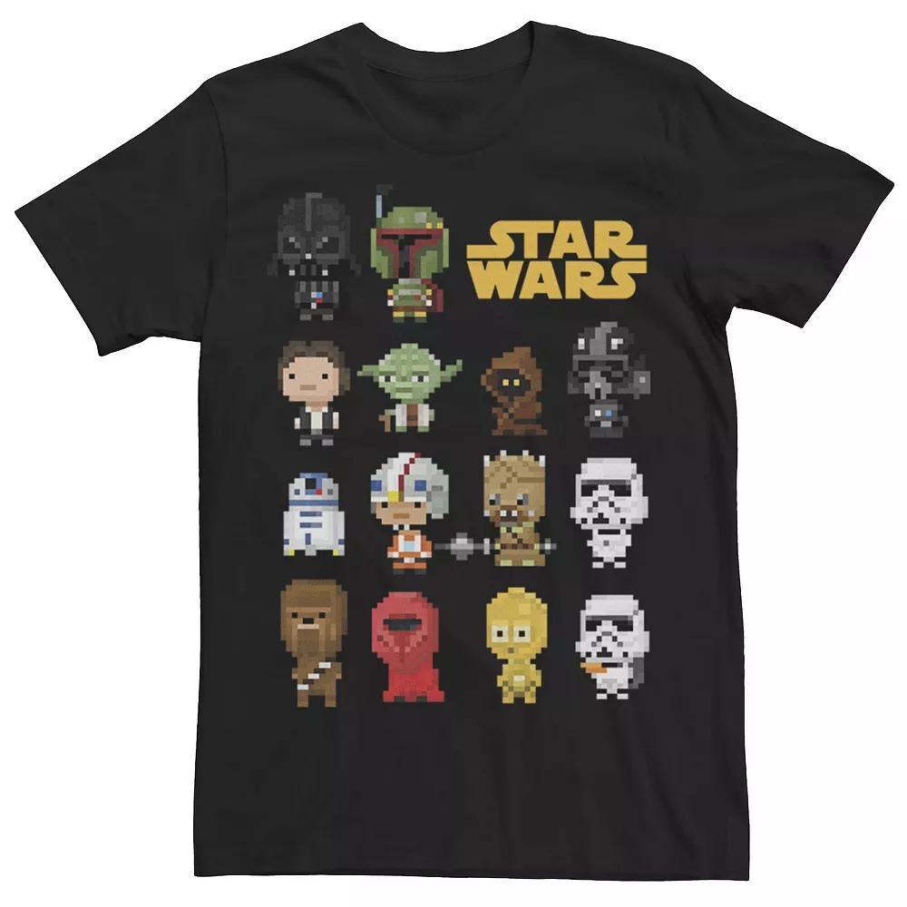 Men's Star Wars Heroes Villains 8-Bit Pixel Sprites Tee, Size: Large, Black Product Image