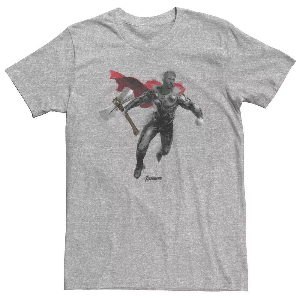 Big & Tall Marvel Avengers Endgame Thor Spray Paint Tee, Men's, Size: 3XL Tall, Athletic Grey Product Image