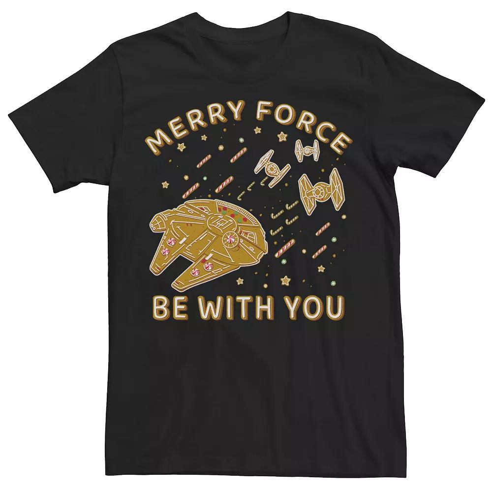 Men's Star Wars Christmas Merry Force Be With You Cookies Graphic Tee, Size: XXL, Black Product Image