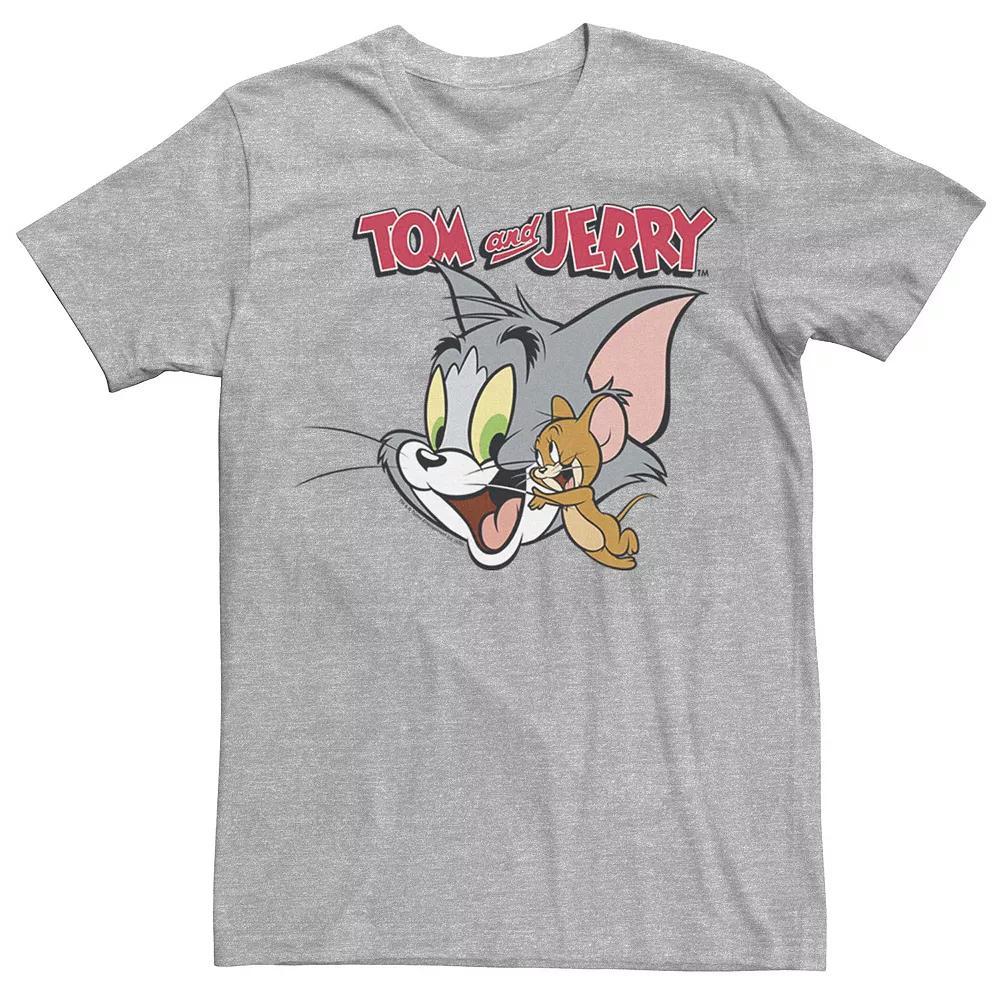 Men's Tom And Jerry Simple Portrait Logo Tee, Size: Large, Athletic Grey Product Image