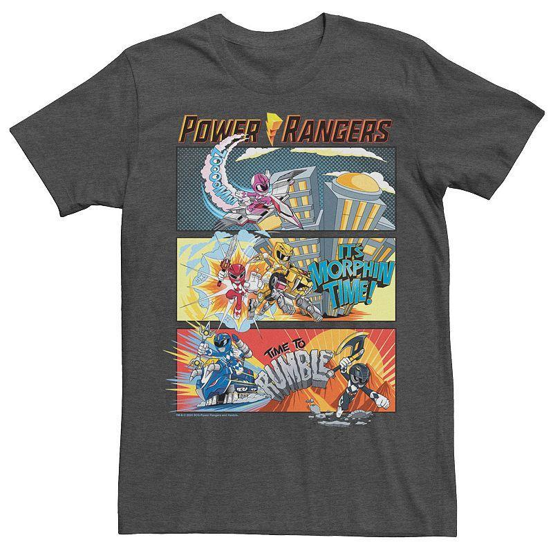 Men's Power Rangers Comic Action Panels Tee, Size: XXL, Grey Heather Product Image