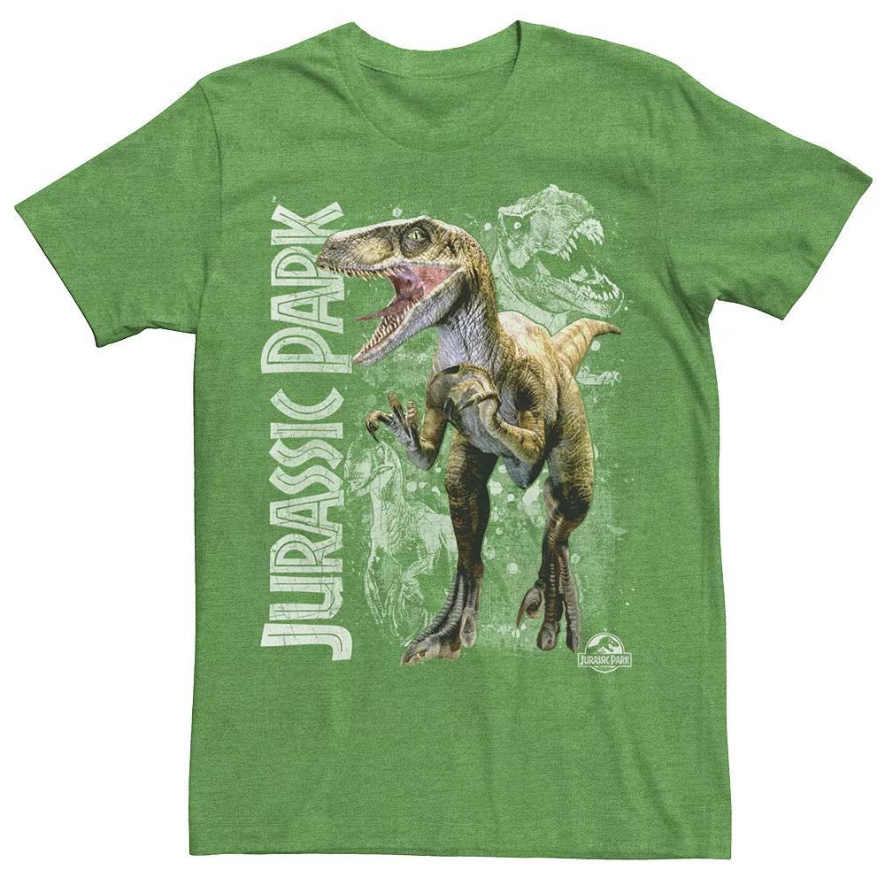 Men's Jurassic Park Velociraptor Green Sketch Tee, Size: Small, Kelly Grey Product Image