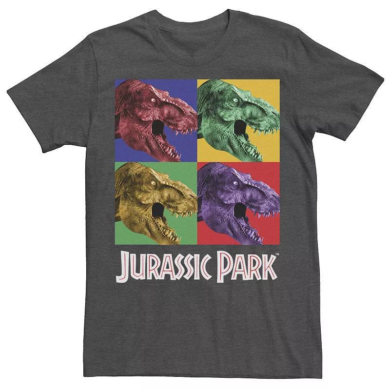 Men's Jurassic Park Four Square Dino Pop Art Style Tee, Size: 3XL, Blue Hthr Product Image