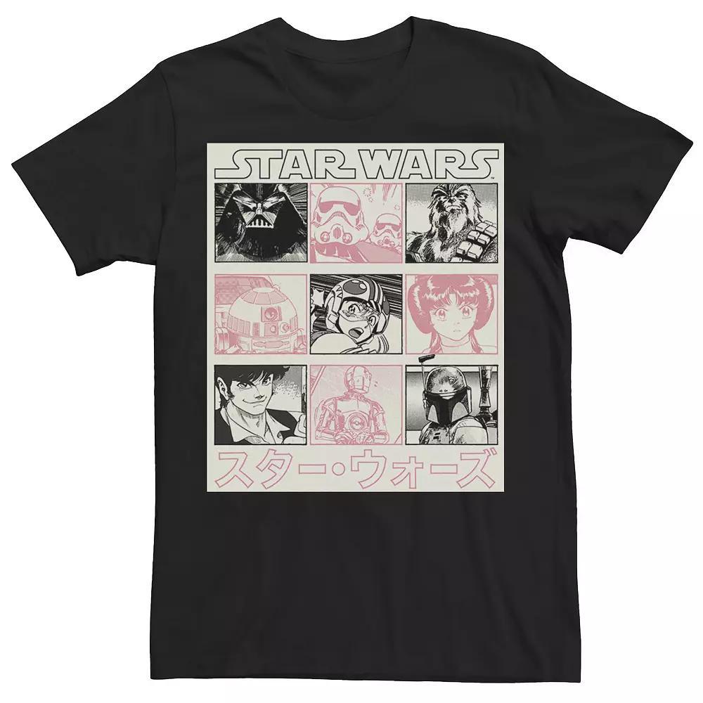 Men's Star Wars Manga Style Comic Panels Tee, Size: Medium, Black Product Image