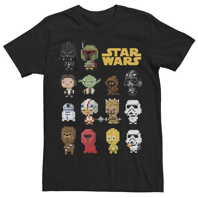Men's Star Wars Heroes Villains 8-Bit Pixel Sprites Tee, Size: Large, Black Product Image