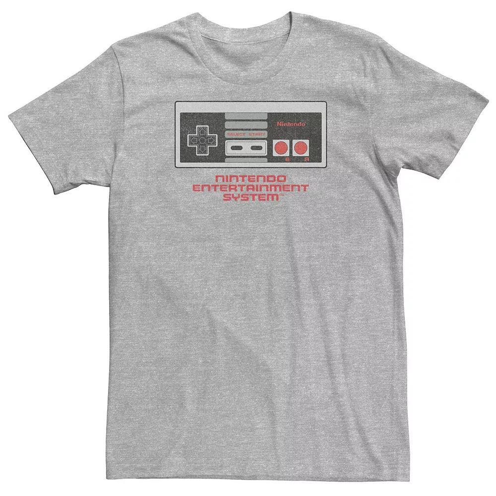 Big & Tall Nintendo NES Controller Entertainment System Tee, Men's, Size: Large Tall, Athletic Grey Product Image