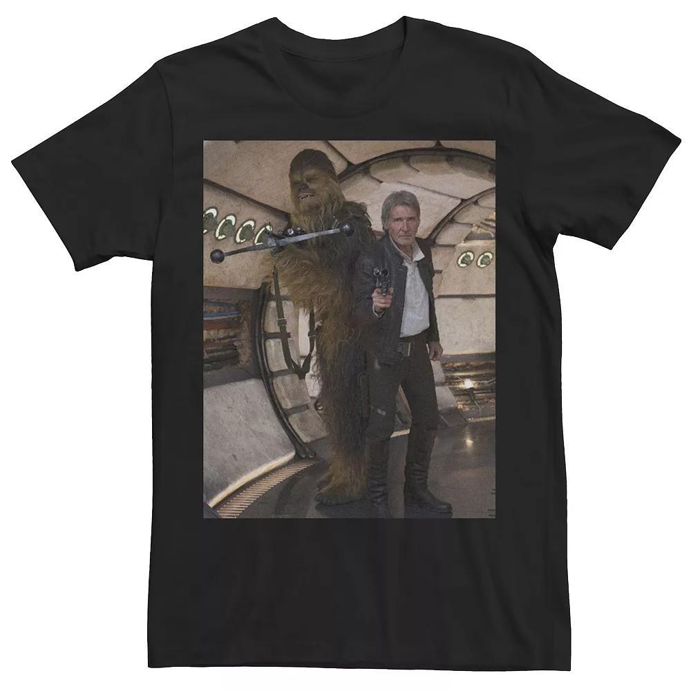 Men's Star Wars The Force Awakens Han And Chewbacca Poster Tee, Size: Large, Black Product Image