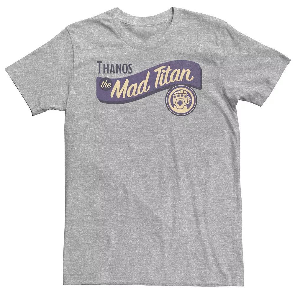 Big & Tall Marvel Avengers Thanos The Mad Titan Typographic Tee, Men's, Size: 3XL Tall, Athletic Grey Product Image
