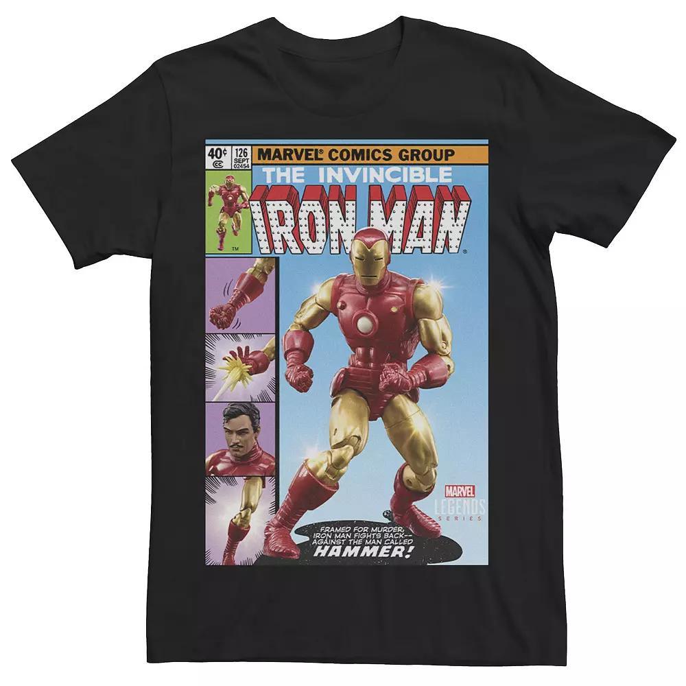 Men's Marvel Legends Series The Invincible Iron Man Comic Cover Tee, Size: XXL, Black Product Image