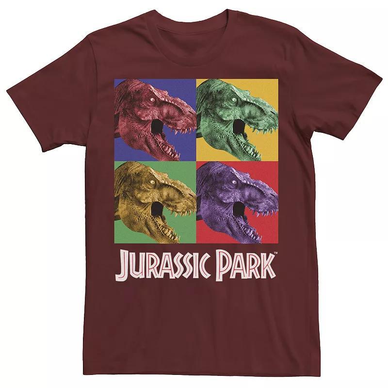Men's Jurassic Park Four Square Dino Pop Art Style Tee, Size: 3XL, Blue Hthr Product Image