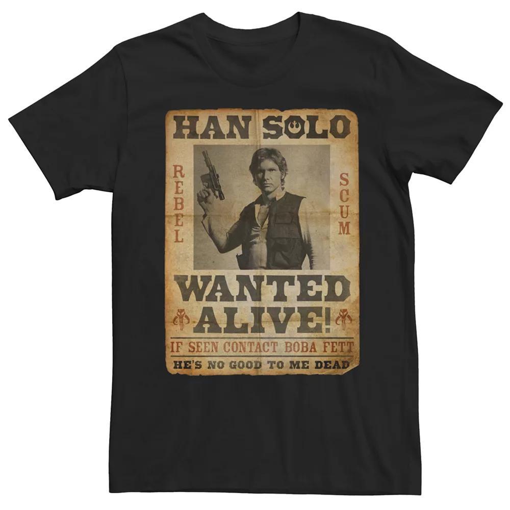 Mens Star Wars Han Solo Wanted Alive Flyer Poster Tee Product Image