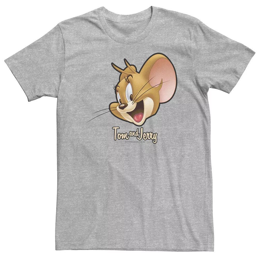 Big & Tall Tom And Jerry Simple Jerry Big Face Tee, Men's, Size: 4XL, Athletic Grey Product Image
