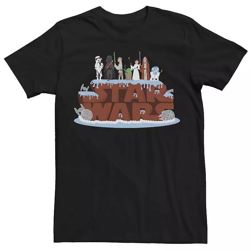 Men's Star Wars Character Birthday Cake Tee, Size: XL, Black Product Image