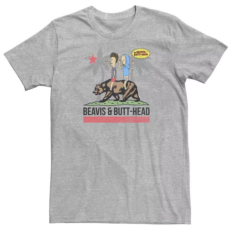 Men's Beavis And Butthead Bear California Flag Tee, Size: XL, White Product Image