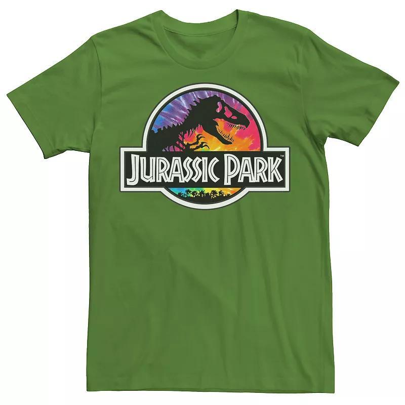Men's Jurassic Park Tie Dye Classic Logo Graphic Tee, Size: XXL, Silver Product Image