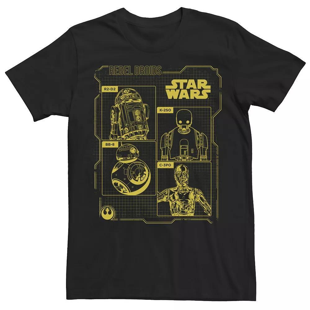 Mens Star Wars Rebel Droids Schematics Poster Tee Product Image