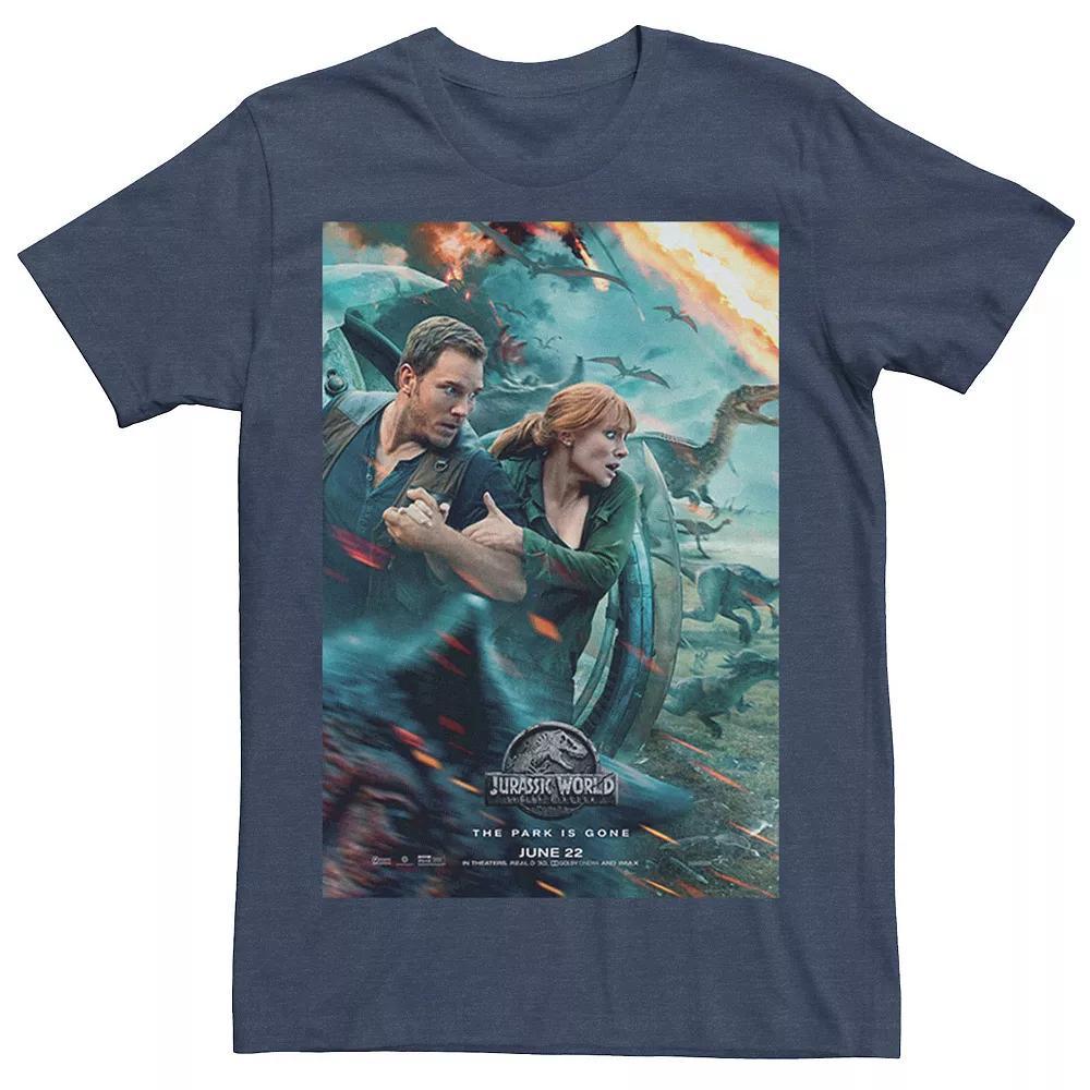 Men's Jurassic World Two Owen Claire Movie Poster Tee, Size: 3XL, Grey Heather Product Image