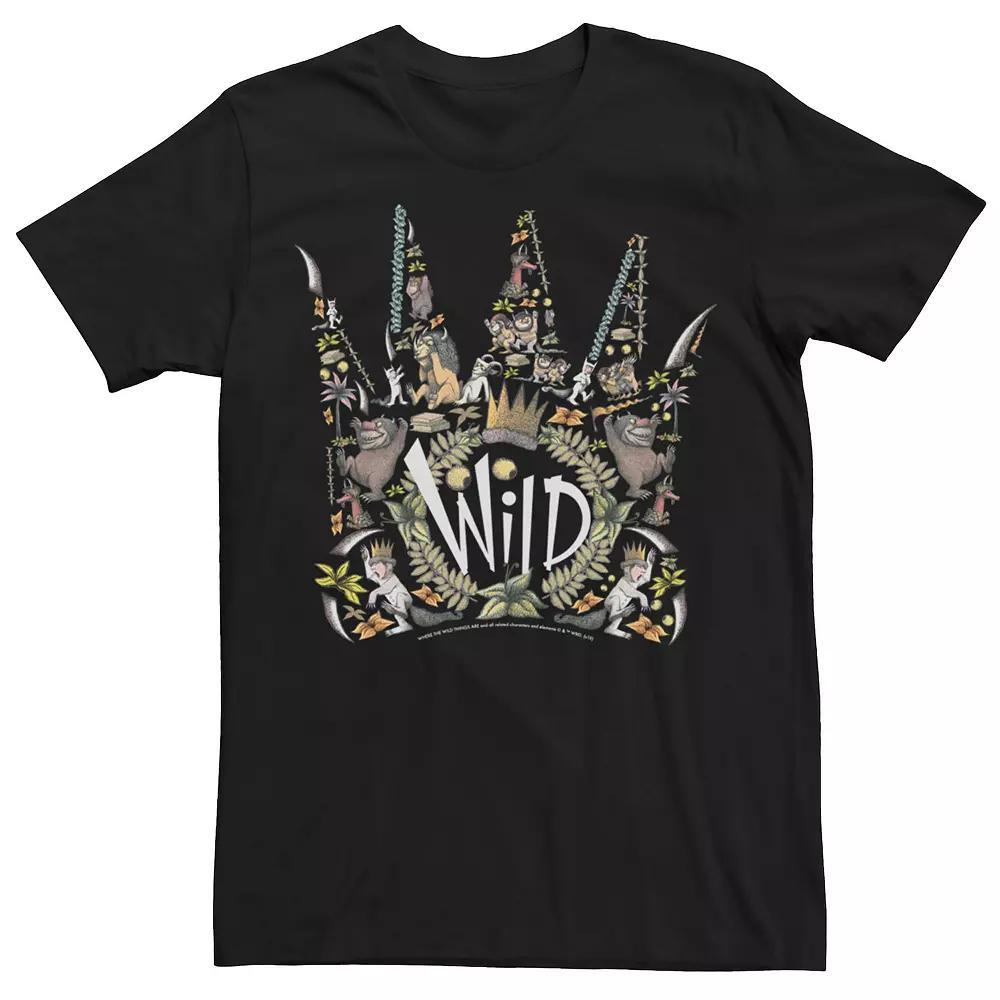 Men's Where The Wild Things Are Wild Crown Collage Tee, Size: 3XL, Black Product Image