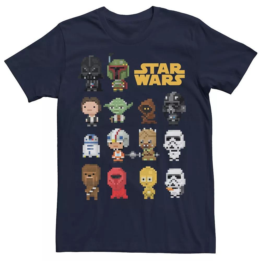 Men's Star Wars Heroes Villains 8-Bit Pixel Sprites Graphic Tee, Size: 3XL, Blue Product Image