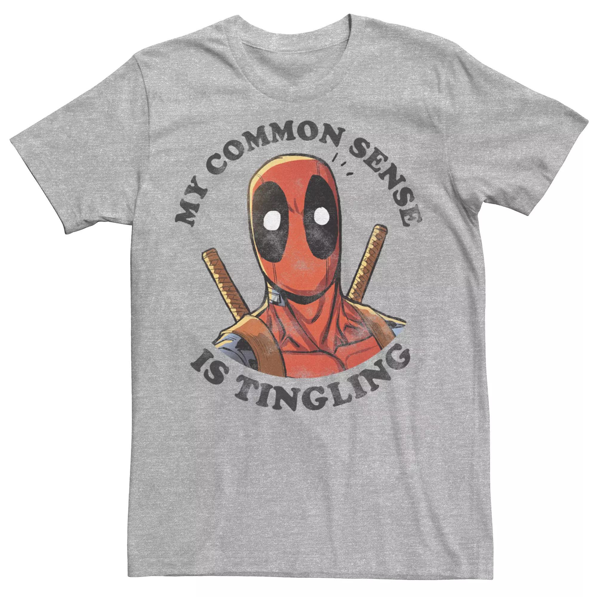 Men's Marvel Comics Deadpool My Common Sense Is Tingling Tee, Size: Medium, Athletic Grey Product Image