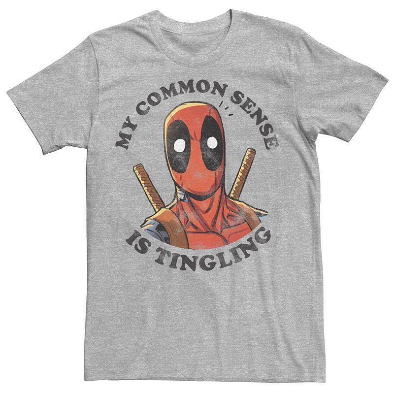 Men's Marvel Comics Deadpool My Common Sense Is Tingling Tee, Size: Medium, Athletic Grey Product Image