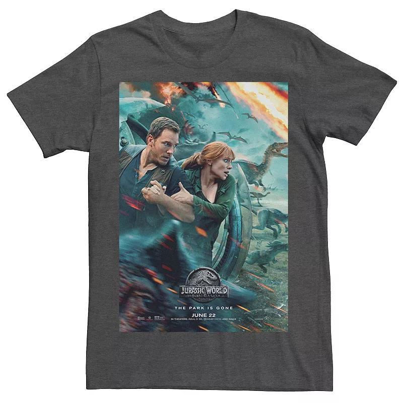 Men's Jurassic World Two Owen Claire Movie Poster Tee, Size: 3XL, Grey Heather Product Image
