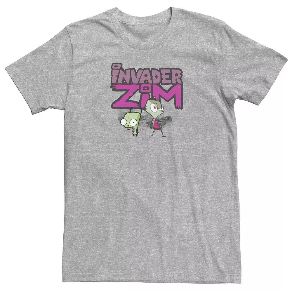 Big & Tall Nickelodeon Invader Zim And Gir Watercolor Portrait Logo Tee, Men's, Size: XXL Tall, Athletic Grey Product Image