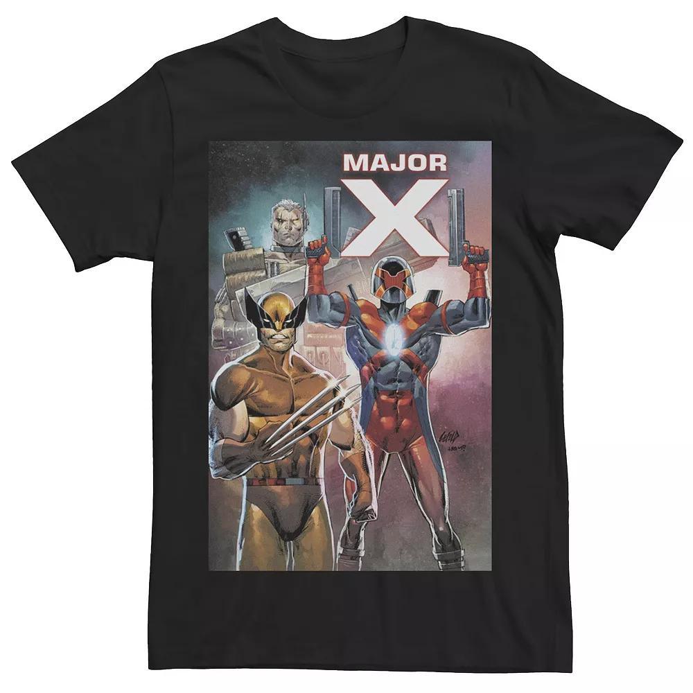 Men's Marvel Major X Union With Cable Comic Book Cover Tee, Size: XXL, Black Product Image