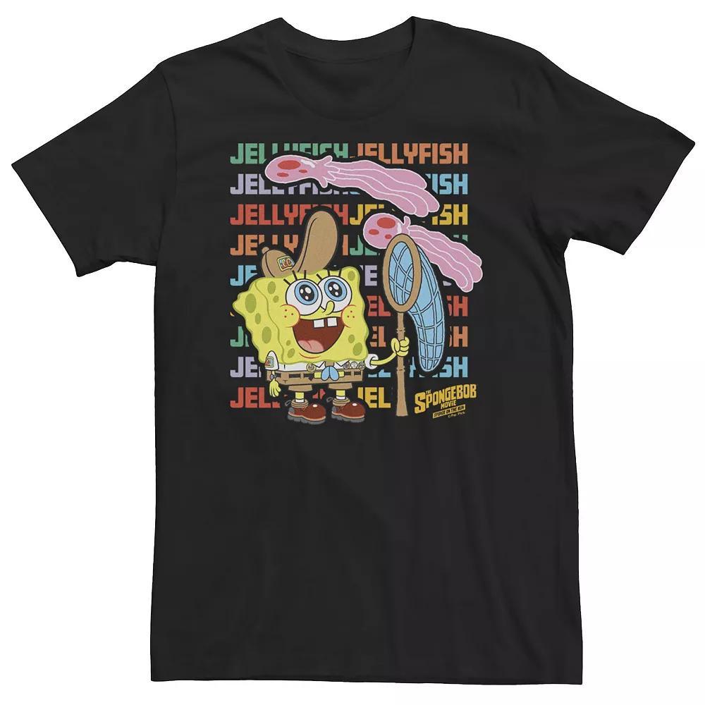 Big & Tall Spongebob Movie Jellyfishing Tee, Men's, Size: 3XL, Black Product Image