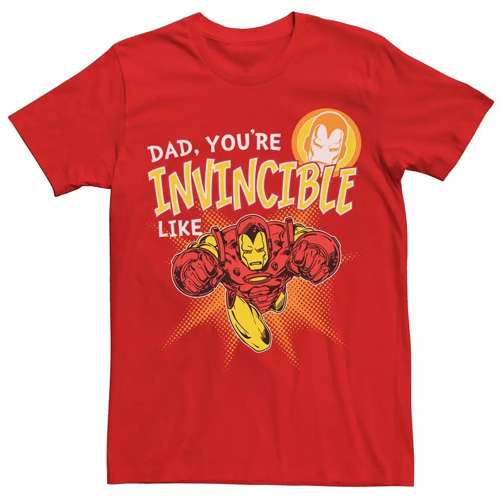 Men's Marvel Iron Man Invincible Like Dad Tee, Size: Medium, Red Product Image