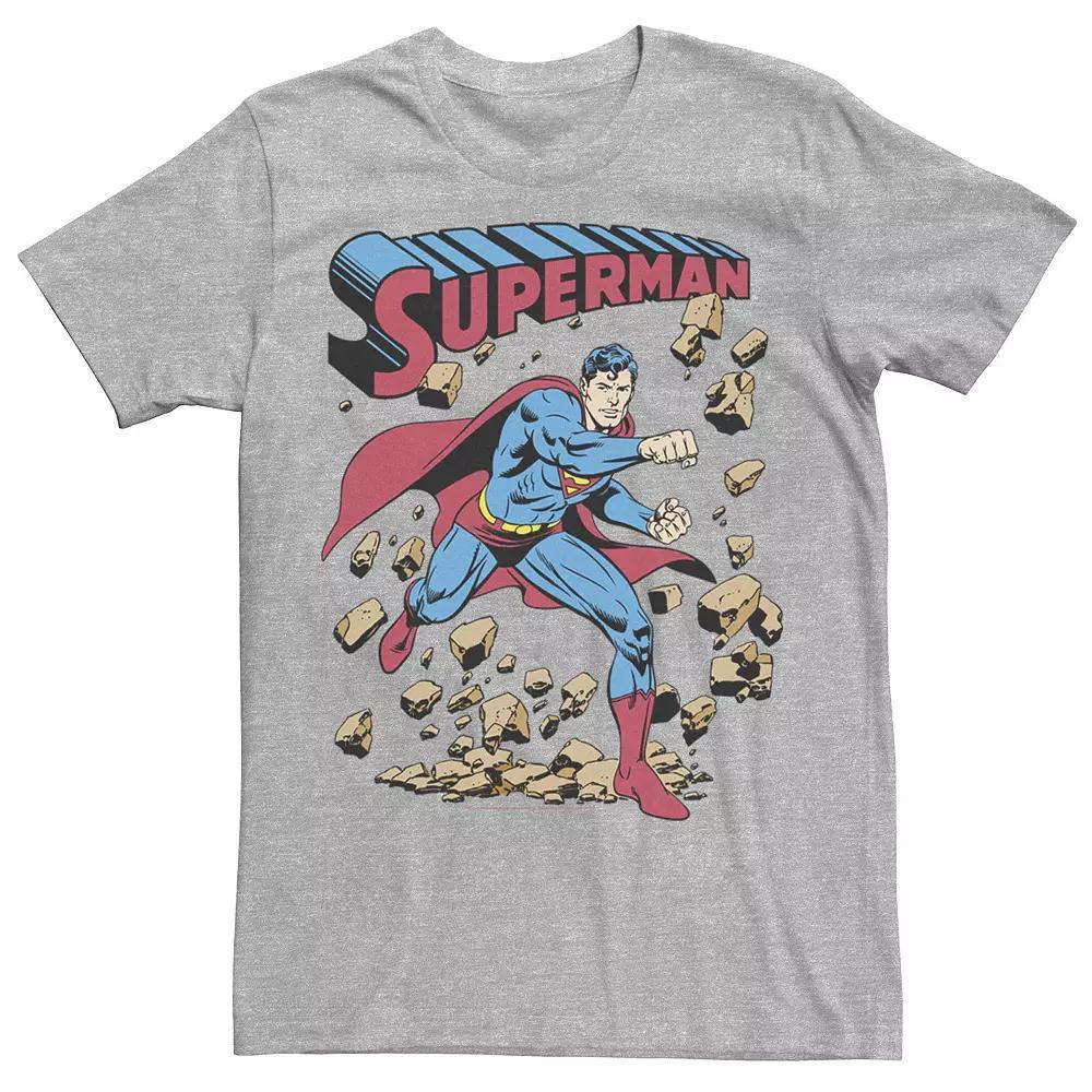 Young Men's DC Comics Superman Smash Rocks Vintage Poster Tee, Size: Medium, Royal Product Image