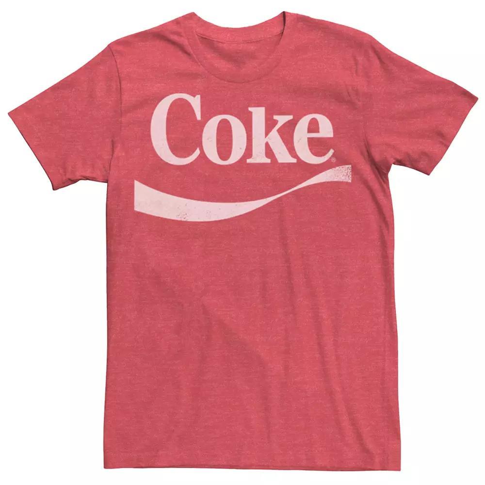 Men's Coca Cola Simple Coke Logo Tee, Size: XXL, Red Grey Product Image