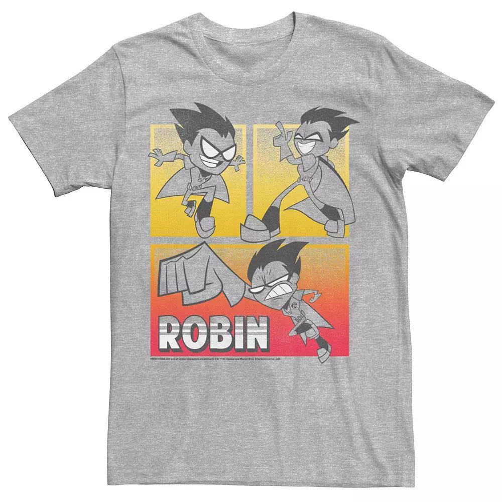 Men's DC Comics Teen Titans Go! Robin Action Panels Tee, Size: XXL, Athletic Grey Product Image