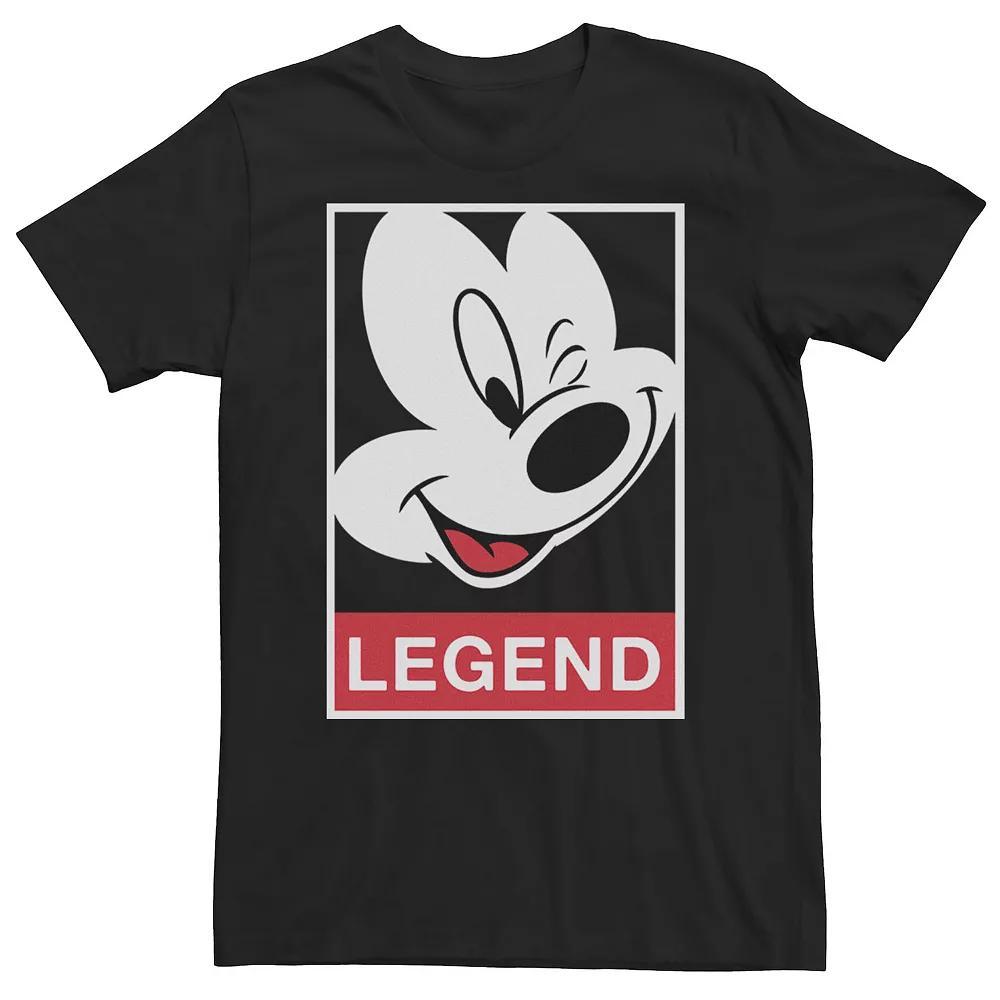 Big & Tall Disney Mickey Mouse Legend Winking Portrait Tee, Men's, Size: 3XL Tall, Black Product Image