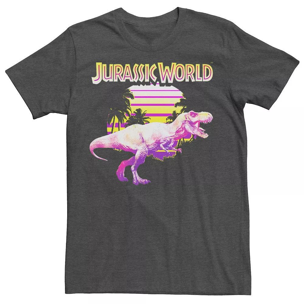Men's Jurassic World Neon T-Rex Tee, Size: Medium, Navy Grey Product Image