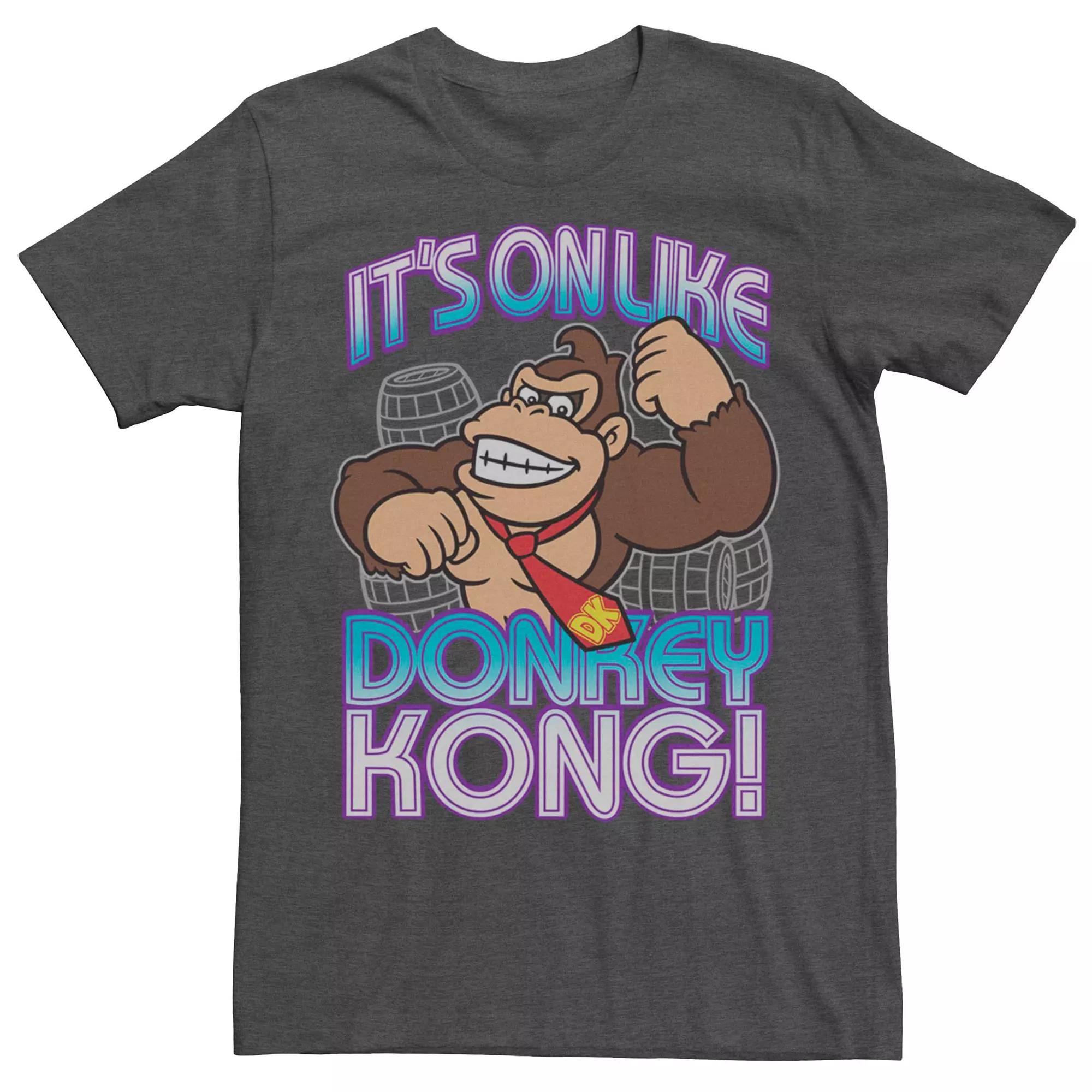 Men's Donkey Kong "It's On" Tee, Size: XL, Grey Heather Product Image