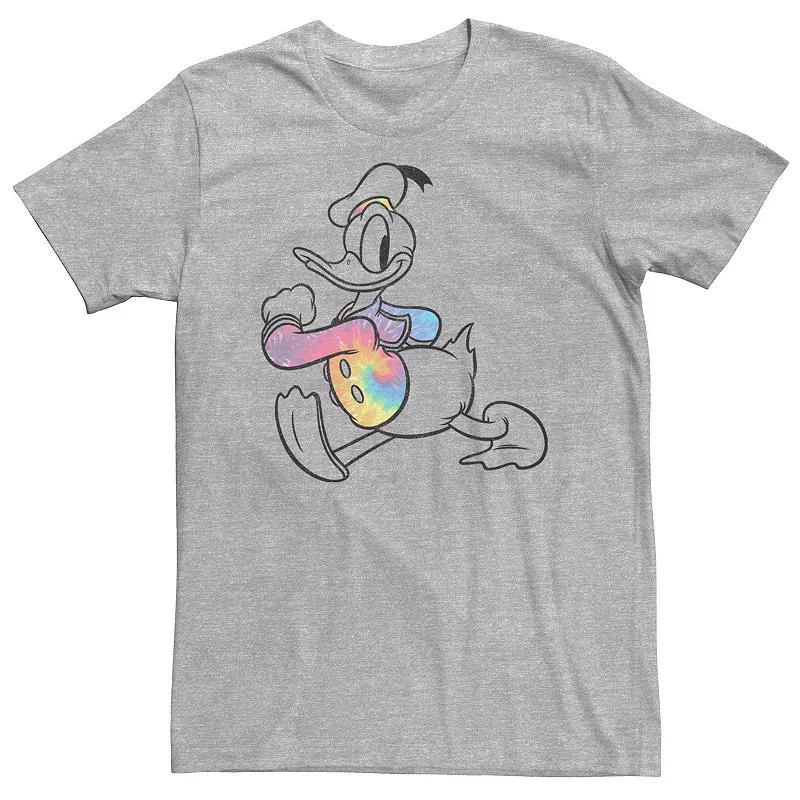 Disney's Donald Duck Big & Tall Strut Tie-Dye Shirt Portrait Tee, Men's, Size: 4XL, Athletic Grey Product Image