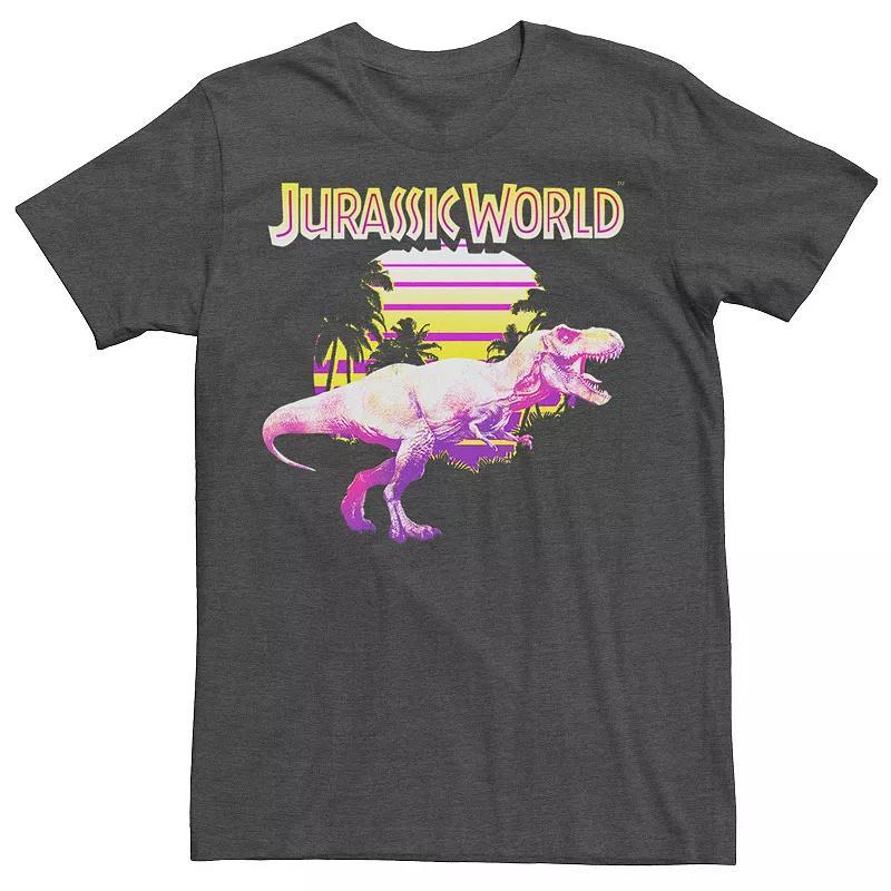 Men's Jurassic World Neon T-Rex Tee, Size: Medium, Navy Grey Product Image
