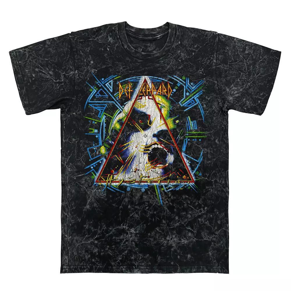 Men's Def Leppard Hysteria Mineral Wash Graphic Tee, Size: Medium, Black Mineral Wash Product Image