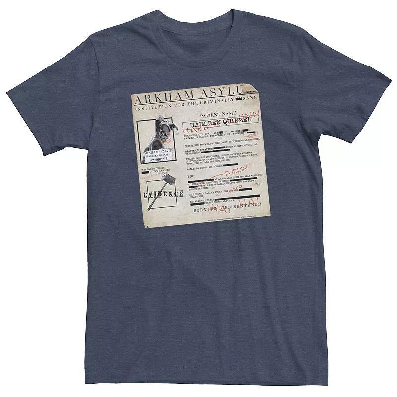 Big & Tall DC Comics Batman Harley Quinzel Arkham Asylum File Tee, Men's, Size: 3XL Tall, White Product Image