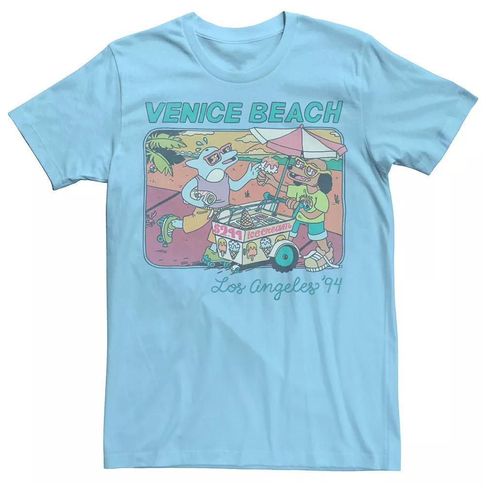 Men's Venice Beach Los Angeles Animal Doodles Tee, Size: XXL, Light Blue Product Image