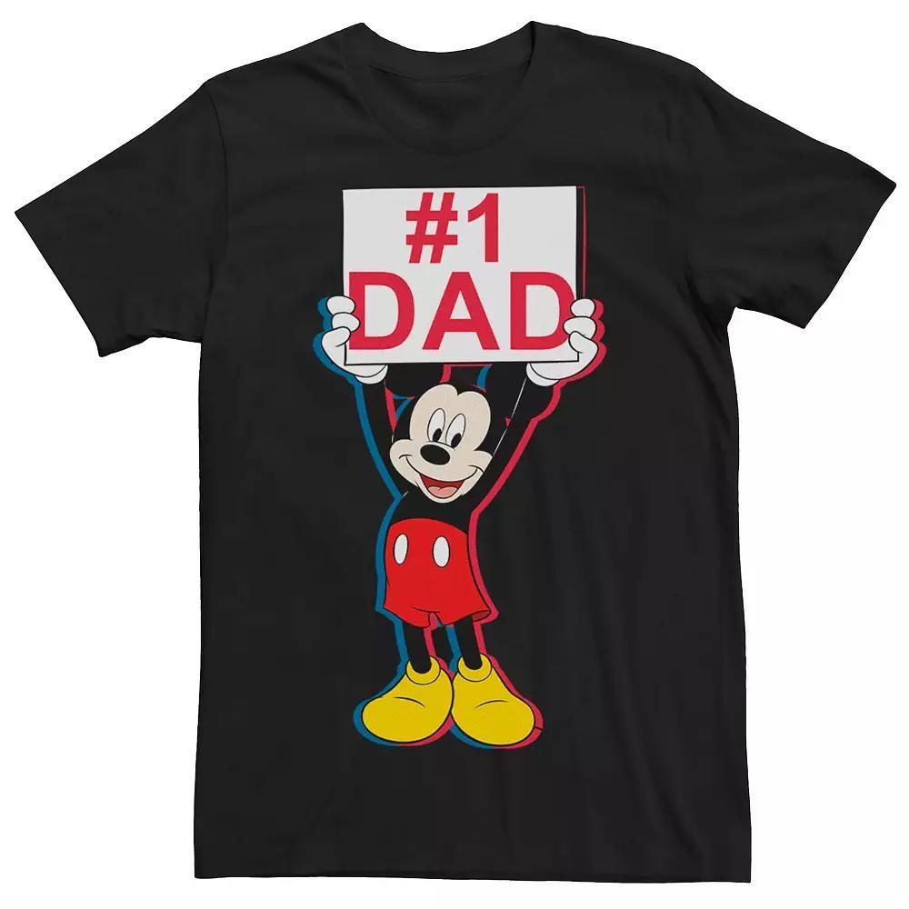 Disney's Mickey Mouse Men's #1 Dad Sign Waver Graphic Tee, Size: XXL, Black Product Image