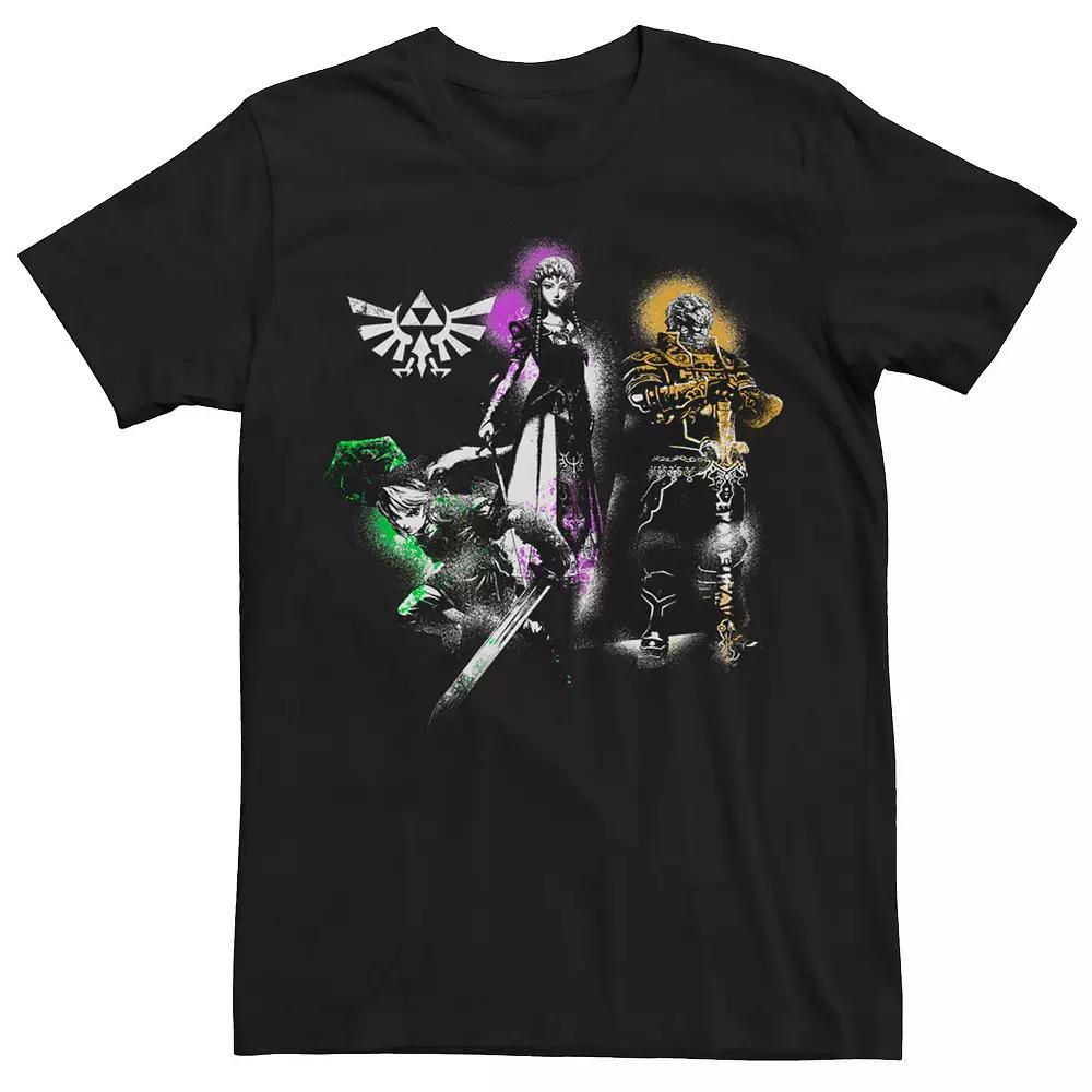 Men's Nintendo Zelda Link Princess Ganondorf Paint Splotch Graphic Tee, Size: 3XL, Black Product Image
