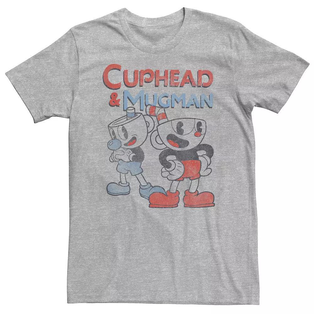 Big & Tall Cuphead And Mugman Dynamic Duo Vintage Tee, Men's, Size: XXL Tall, Athletic Grey Product Image