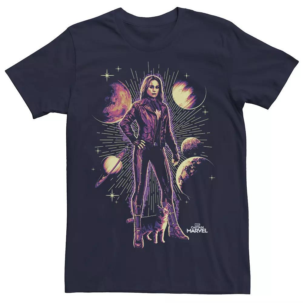 Men's Marvel Captain Marvel Planet Portrait Tee, Size: Medium, Blue Product Image