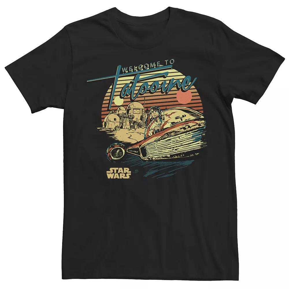 Men's Star Wars Welcome To Tatooine Luke Skywalker Poster Tee, Size: 3XL, Black Product Image